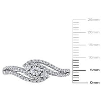Carat T.W. Gyémánt 10KT fehérarany háromköves eljegyzési gyűrű