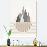 Absztrakt hold és nap a hegyekben III festmény vászon művészeti nyomtatás