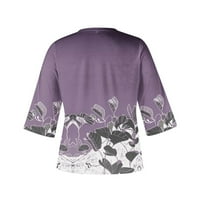 Sleeve edzés felsők Női Női Divat nyomtatott laza póló ujjú blúz V nyakú alkalmi ruhák