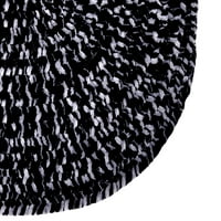 Better Trends Zsenília Tweed Poliészter 96 kerek fonott szőnyeg, beltéri használatra, felnőtteknek-Fekete szürke
