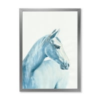 DesignArt „egy világoskék ló közelről szóló portréja” parasztház keretes művészeti nyomtatás