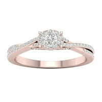 Carat T.W. Diamond 10KT rózsa arany criss kereszt eljegyzési gyűrű