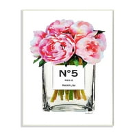 A Stupell Industries divattervező virágpalack rózsaszín rózsa akvarell fali plakk Amanda Greenwood