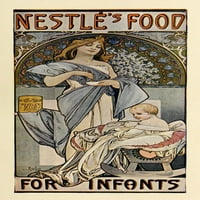 A poszter Nestlé étel csecsemőknek Poszter Nyomtatás Alphons Mucha