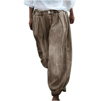 Airpow Clearance farmer zsebekkel Divat Női Alkalmi Egyszínű Laza nadrág egyenes széles láb nadrág nadrág Barna XXL