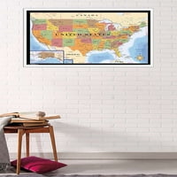 Térkép-USA időzónák fali poszter, 22.375 34