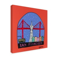 Védjegy képzőművészet 'San Francisco hógömb' vászon művészet Brian Nash