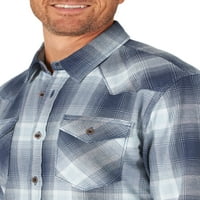 A Wrangler férfiak vékony fitt hosszú ujjú szőtt ing