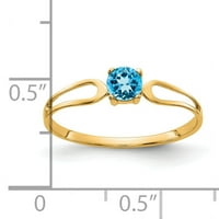 Primal Arany Karátos Sárga Arany Kék Topáz Gyűrű