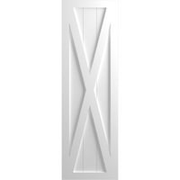 Ekena Millwork 18 W 54 H True Fit PVC Egyetlen X-Board Farmhouse rögzített redőnyök, fehér