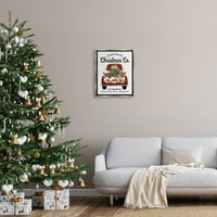 Stupell Industries North Pole Christmas Co. jele Grafikus Art csillogás szürke úszó keretes vászon nyomtatott fali