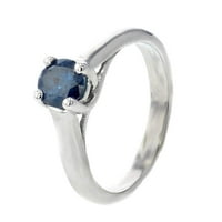 14k fehér arany eljegyzési gyűrű kék színű gyémánt pasziánsz 3 4ct