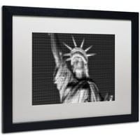 Védjegy Képzőművészet Pixels Print Manhattan Canvas Art készítette: Philippe Hugonnard White Matte, fekete keret