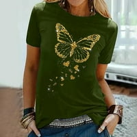 Női ing pólók vicces aranyos rövid ujjú őszi póló pillangó nyomtatott ing ajándék felsők blúz Ajándék nőknek
