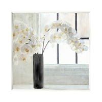 Napfényes fehér orchideák elrendezése Botanikai és virággrafikus művészet, keret nélküli művészet nyomtatott fal művészet