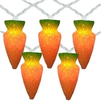 10-es számú narancssárga sárgarépa húsvéti húr fénykészlet 7,25 láb fehér huzal