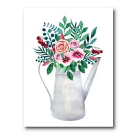 Virágcsokrok rusztikus virágos edényben bogyók festés vászon art nyomtatás