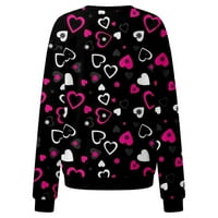 Valentin nap kapucnis felsők Legénység nyak szerelem nyomtatott Pulóver Női alkalmi pulóver tini lányok divat puha
