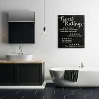 Stupell Industries vendég besorolása ötcsillagos fürdőszoba fekete vicces szótervezés vászon fali művészet, Daphne