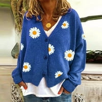 Molett pulóver ruha állandó női divat kötöttáru egyetlen mellű Qiuju hímzett pulóver kabát Kék XL