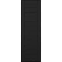 Ekena Millwork 15 W 77 H True Fit PVC vízszintes SLAT keretes modern stílusú rögzített redőnyök, fekete
