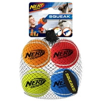 Nerf Dog 2.5 in Squeak teniszlabda 4-csomag, sokszínű kutyajáték