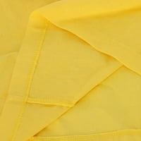 Finelylove Flowy nyári ruha Női Sun Dress V-nyakú Szilárd Hosszú ujjú A-line sárga