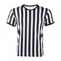 Játékvezető Egyenruha V-nyakú póló fekete-fehér csíkos Stílus Kosárlabda Futball röplabda játékvezető Egyenruha 3XL