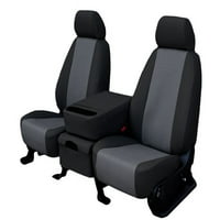 CalTrend első vödör Fau bőr üléshuzatok 2007-hez-Honda Fit-HD386-03LB Szénbetét fekete díszítéssel