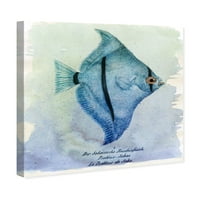 Wynwood Studio Sautical and Coastal Wall Art vászon nyomatok „Seba Fish” tengeri élet - Kék, zöld