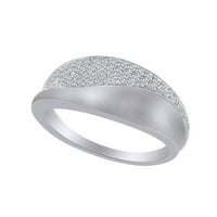 0. Karátos kerek vágott fehér természetes gyémánt divat évforduló esküvői zenekar gyűrű 14K fehér arany gyűrű mérete-5.5