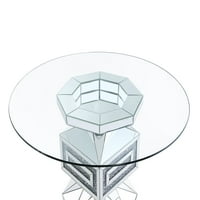 Noralie étkezőasztal tiszta üvegből, tükrözött & Fau gyémántok