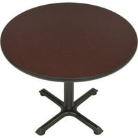 Modell XT36RD 36 többcélú kerek asztal X-stílusú talapzattal, mahagóni
