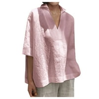 Paaisye női nyári divat laza Crewneck pulóver Egyszínű Irodalmi Pamut kender póló