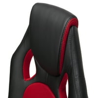Essentials Collection magas hátú gamer szék, párnázott Hurokkarok, piros színben