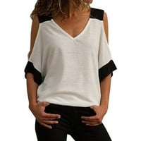 Homadles V nyakú Női pólók-eladó grafikus felsők fehér Méret M