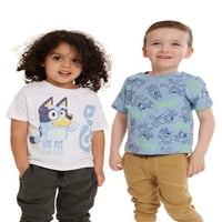 Bluey Tipegő fiú grafikus pólók, 2-csomag, Méretek 2T-5T