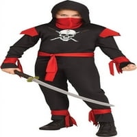 Fekete Koponya Ninja Gyermek Halloween Jelmez