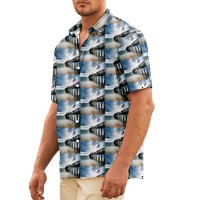 Július 4. Férfi Hawaii ing USA nemzeti zászló grafikus színes blokk 3D ing gallér Klub Rövid ujjú nyomtatás ruházat