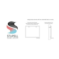 Stupell Industries absztrakt blokkolt táj kék csíkfestés galéria csomagolt vászon nyomtatott fali művészet, carol Young