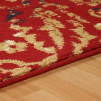 Superior Northman virágos vintage beltéri szőnyeg, piros, 8 '10'