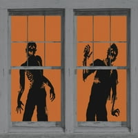 WOWindow plakátok Ghoulies sziluettek Halloween ablak dekoráció két 34,5 x60 háttérvilágítású plakátok