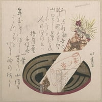 Tálca Noshi papír poszter nyomtatással Totoya Hokkei