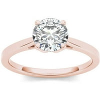 Carat T.W. Diamond Solitaire 14KT rózsa arany eljegyzési gyűrű