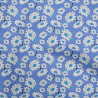 oneOone Pamut Poplin közepes kék Szövet virágos ruha Anyag Szövet nyomtatási Szövet az udvaron széles