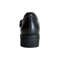 Leda női széles szélességű nyitott szárú bőr cipő fekete 6