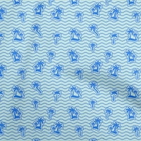 oneOone Viszkóz Jersey baba kék Szövet strand hullám fa varrás szövet az udvaron nyomtatott Diy Ruházat varrás kellékek