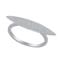 0. Karátos kör alakú fehér természetes gyémánt divat eljegyzési gyűrű 14K fehér arany gyűrű méret-10