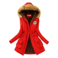 Riforla Téli Női meleg kabát kapucnis kabát vékony téli felsőruházat kabátok Női Dzsekik kabátok Red_ XXL