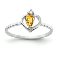 Primal arany karátos fehér arany 5x körte citrin és gyémánt gyűrű
